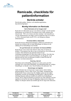 Remicade, checklista för patientinformation Medicin- och