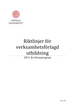 Riktlinjer för verksamhetsförlagd utbildning