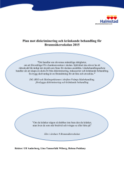 Likabehandlingsplan mot diskriminering och kränkande