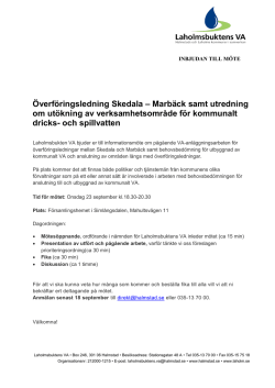 Överföringsledning Skedala – Marbäck samt utredning om utökning