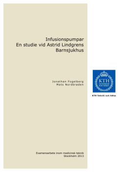 Infusionspumpar En studie vid Astrid Lindgrens