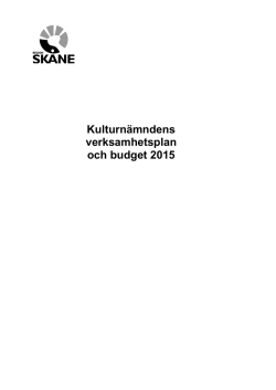 Kulturnämndens verksamhetsplan och budget 2015