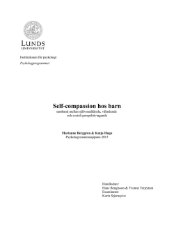 Self-compassion hos barn - Lund University Publications