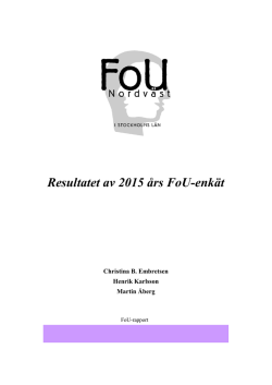 Resultatet av 2015 års FoU-enkät