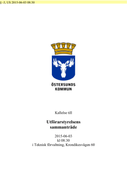 Kallelse utförarstyrelsen 2015-06-03