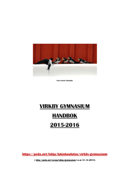 VIRKBY GYMNASIUM HANDBOK 2015-2016