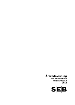 Årsredovisning SEB Pension och Försäkring AB