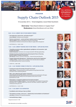 Supply Chain Outlook 2015