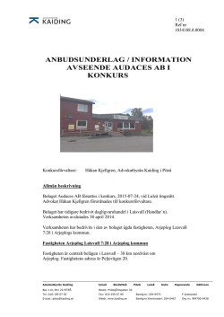 Anbudsunderlag/information
