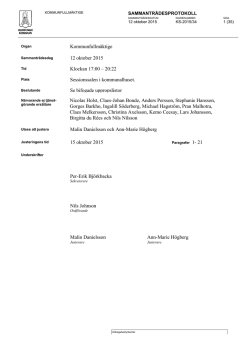 Protokoll från kommunfullmäktige den 12 oktober 2015