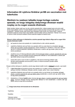 Information till nyblivna föräldrar på BB om vaccination mot