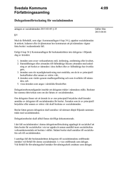 4:09 Delegationsförteckning för socialnämnden