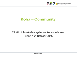 Koha - Community and Development