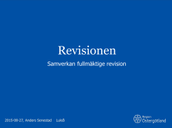 Revisionen - Sveriges Kommuner och Landsting