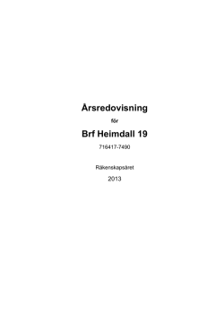 Årsredovisning Brf Heimdall 19