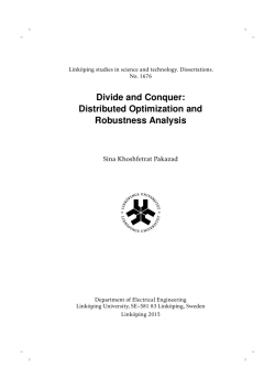 Divide and Conquer: Distributed Optimization and