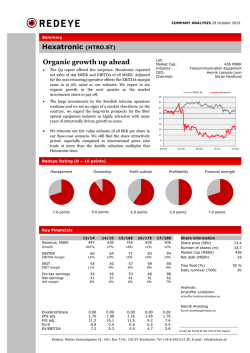 Organic growth up ahead Hexatronic (HTRO.ST)
