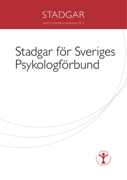 stadgar för sveriges Psykologförbund