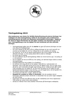 Regler för Tävlingsbidrag 2015