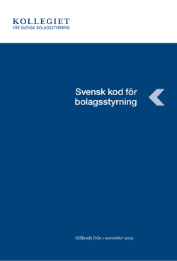 Koden 1 november 2015 - Kollegiet för svensk bolagsstyrning