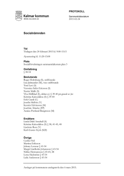 24 februari - Kalmar kommun