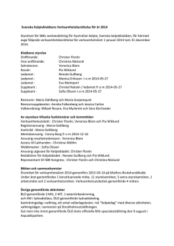 Svenska Kelpieklubbens Verksamhetsberättelse för år 2014