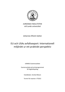 EU och USAs avfallsexport: Internationell miljörätt ur ett praktiskt