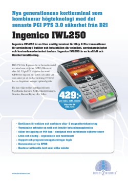 Produktblad och avtal, Ingenico IWL250