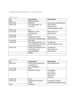 Program Skolledarforum 17-18/11 2015