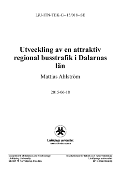 Utveckling av en attraktiv regional busstrafik i Dalarnas