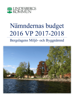 6 Nämndernas budget 2016 VP 2017-2018 - Bergslagens Miljö