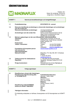 SÄKERHETSDATABLAD - MagnaFlux Document Control System