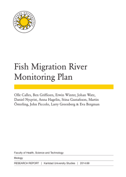Fish Migration River Monitoring Plan