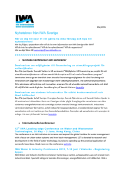 IWA Sverige Nyhetsbrev #2 2015