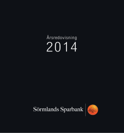 Årsredovisning 2014 - Sörmlands Sparbank