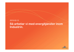 Presentation energiitjänster Mälarenergi, Schneider, Siemens