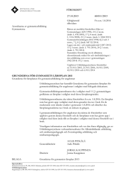 Grunderna f&ouml;r gymnasiets l&auml;roplan 2015