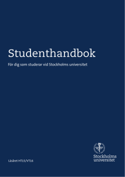 Stockholms universitets studenthandbok HT15