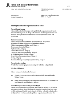 Bidrag till ideella organisationer 2016