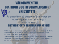 välkommen till biathlon south summer camp skidskytte