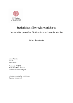 Statistiska siffror och retoriska tal - Viktor Sandström