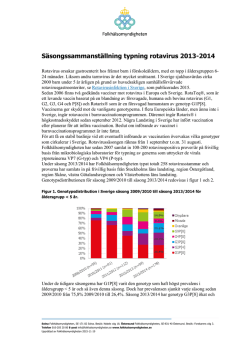 Säsongssammanställning typning rotavirus 2013-2014