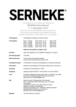 SERNEKE International 4 - 6 september 2015