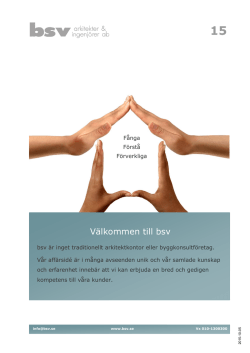V&auml;lkommen till bsv - BSV Arkitekter & Ingenj&ouml;rer AB