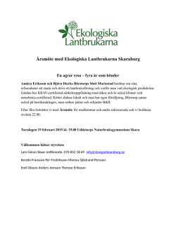 Årsmöte med Ekologiska Lantbrukarna Skaraborg