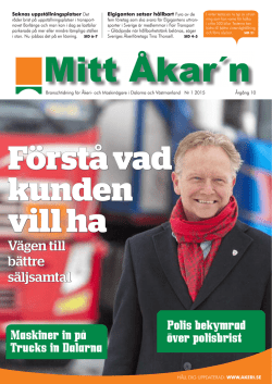 Mitt &Aring;kar&acute;n nr 1, 2015 - Sveriges &Aring;kerif&ouml;retag