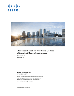 CAnvändarhandbok för Cisco Unified Attendant Console Advanced