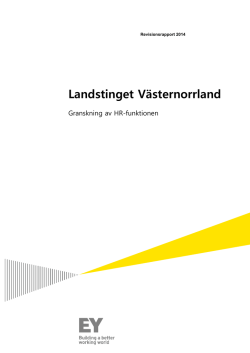 Landstingets HR-funktion - Landstinget V&auml;sternorrland