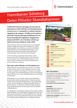 Delen Pölsebo–Skandiahamnen Hamnbanan Göteborg