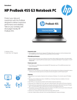 AMS HP ProBook 455 G3 Notebook PC Datasheet